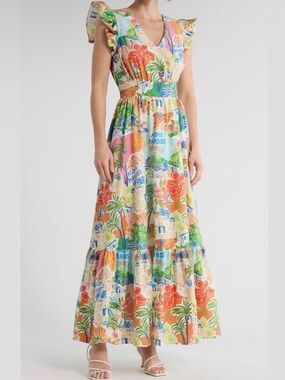 Flying Tomato Tropical Floral Maxi Dress